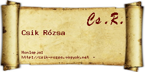 Csik Rózsa névjegykártya